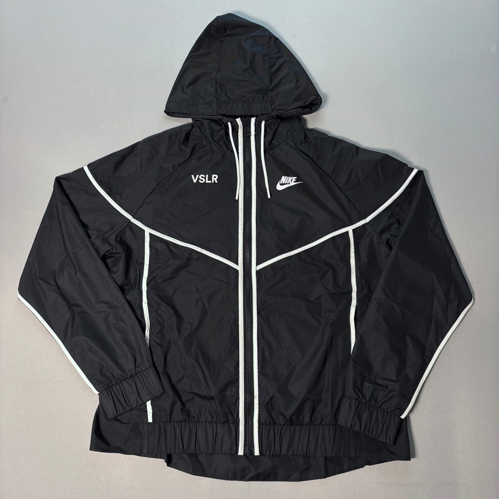 Nike Windrunner Hooded Jacket Mens Large Black White VSLR Windbreaker AR2191-010